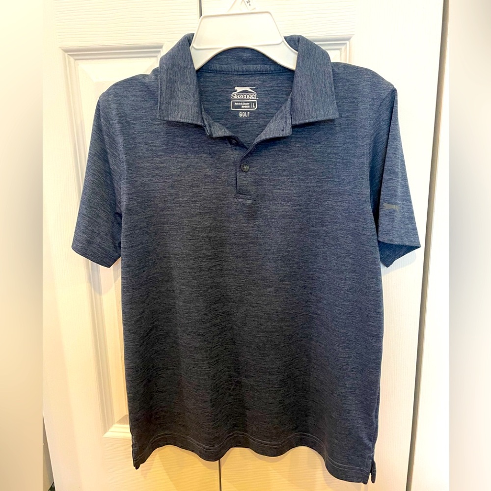 Slazenger golf/polo shirt in grayish-blue. Youth Large.